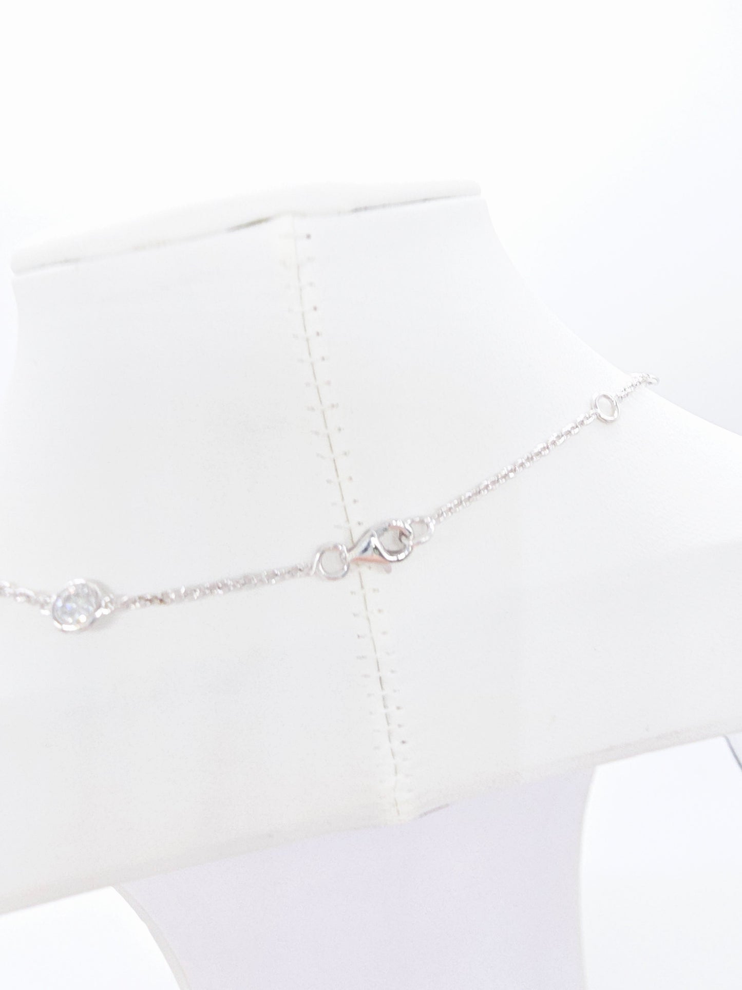 2.76 Carat Nature Diamond By The Yard Necklace 14 Karat White Gold 18''