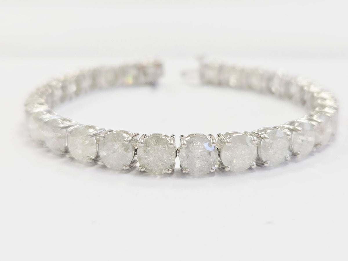 PRICE TO SELL- NO OFFERS, 29.50ct Natural Diamond Tennis Bracelet 14K White Gold