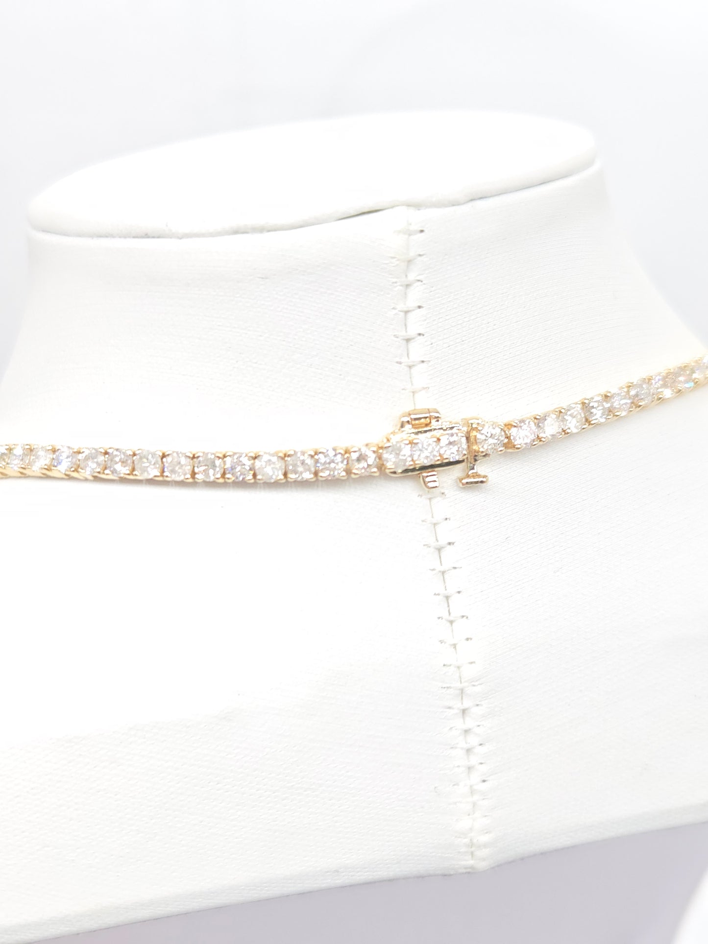 16.10 Carat Natural Diamond Tennis Necklace in 14K Yellow Gold 22"