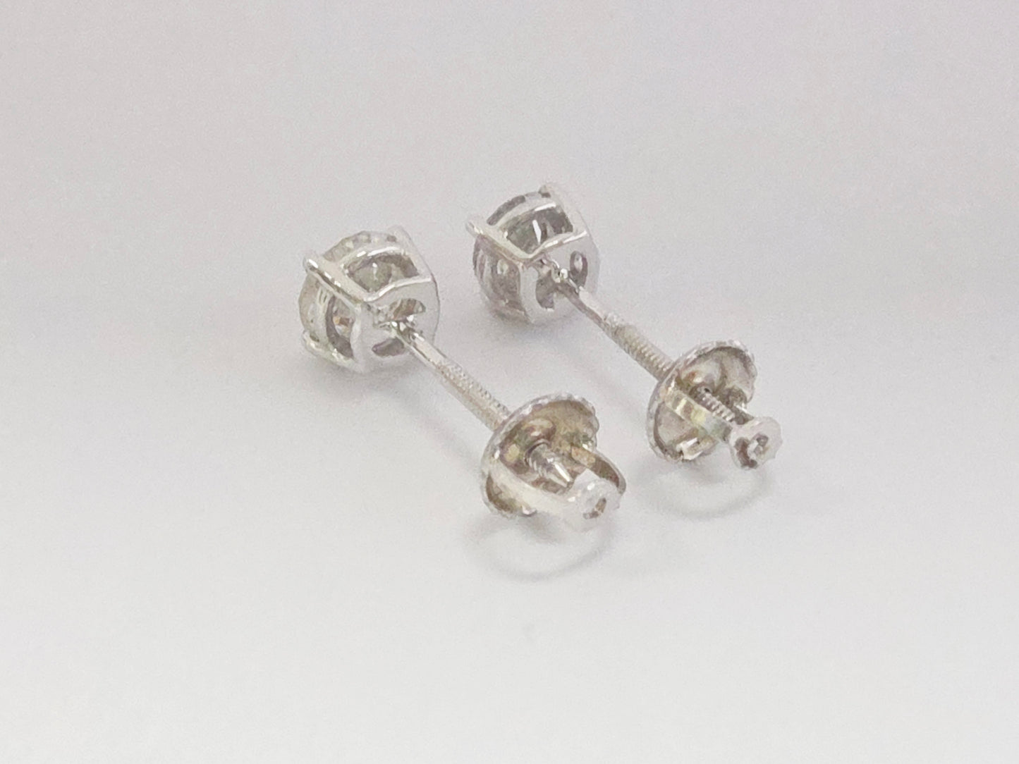 1.20 ct Round Diamond Stud Earrings in 14K White Gold