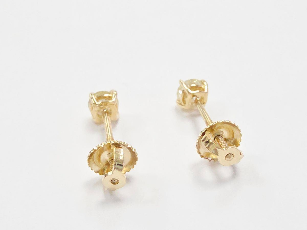 TRADE PRICING, 0.48 Carat Natural Round Diamond Studs Yellow Gold 14 Karat