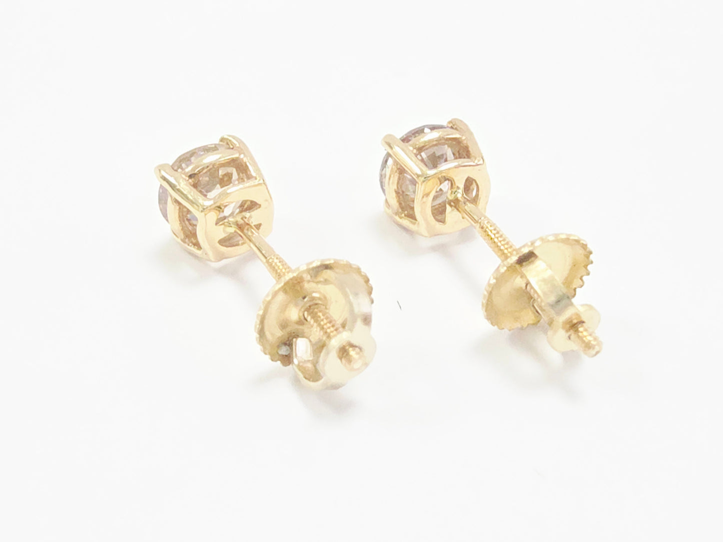 1.10 Carat Natural Round Diamond Studs Yellow Gold 14 Karat