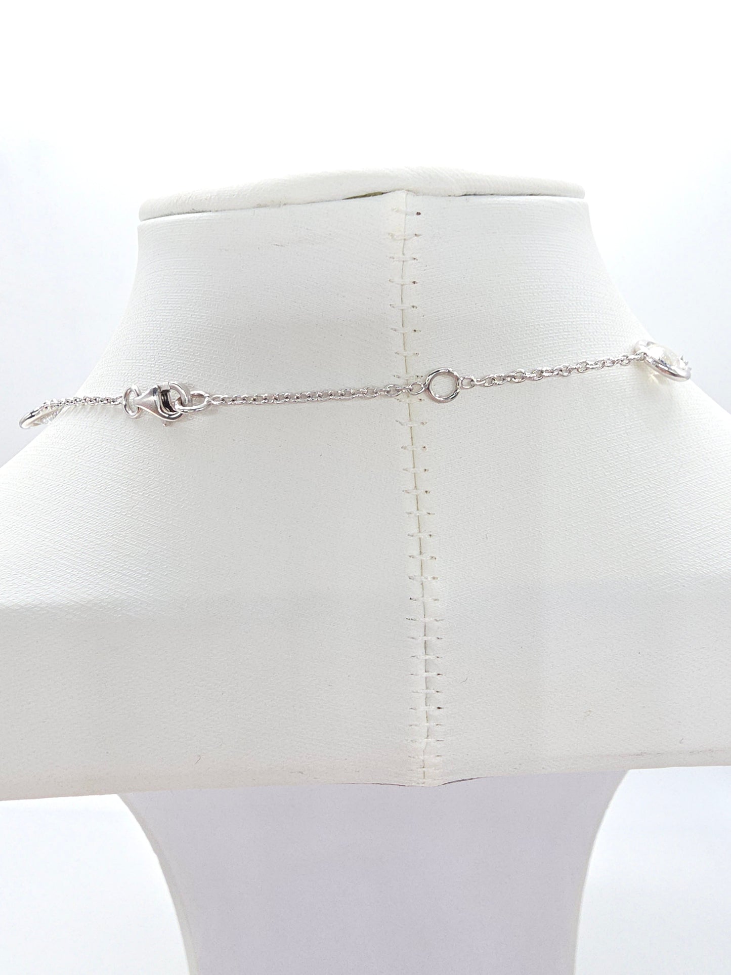 6.56 Carat Nature Diamond By The Yard Necklace 14 Karat White Gold 18''