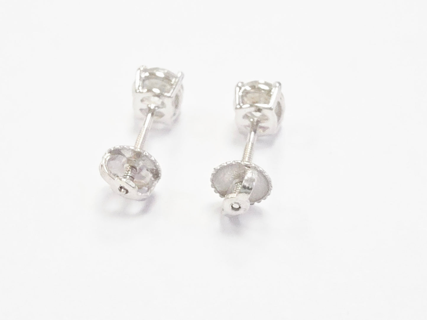 0.96 ct Round Diamond Stud Earrings in 14K White Gold
