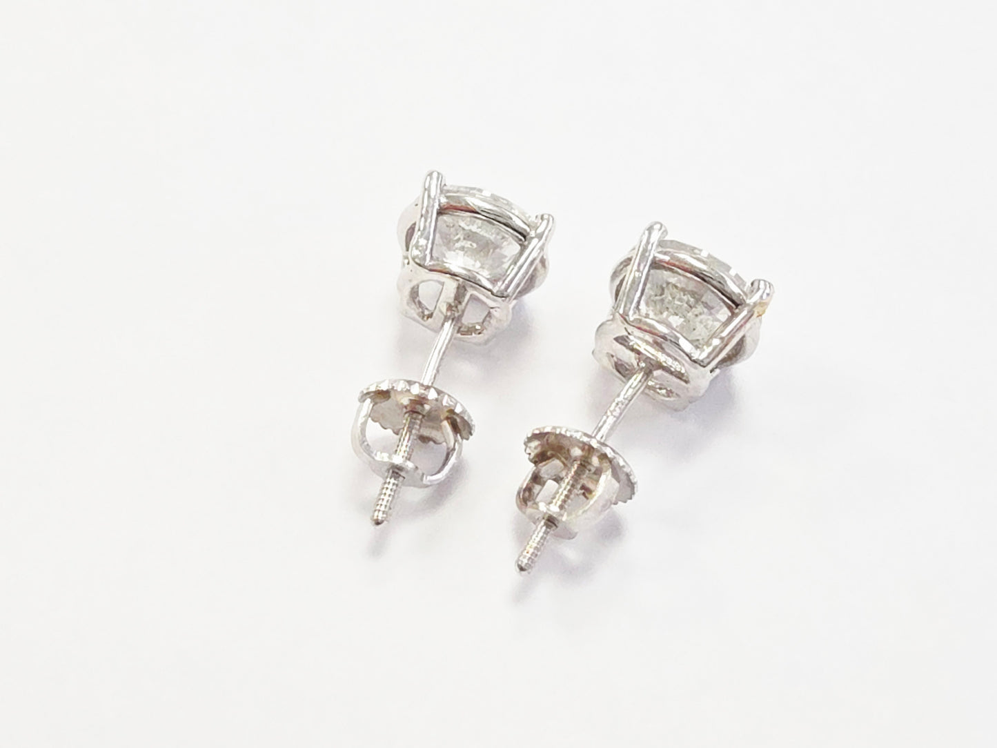 3.30 ct Round Diamond Stud Earrings in 14K White Gold