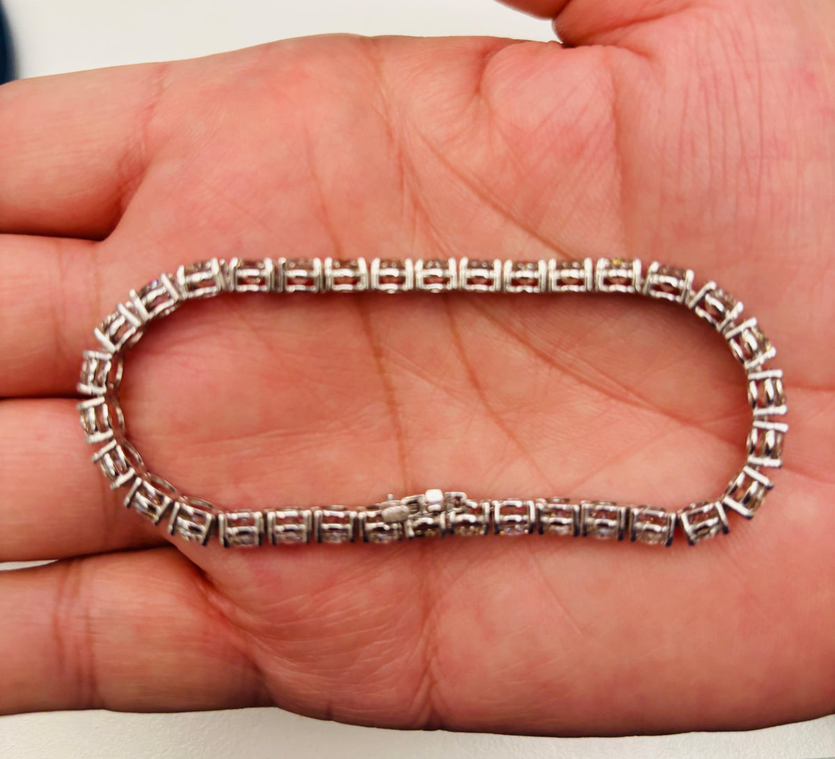 MONTH-LONG BLOWOUT SALE, 18.01 Carat Natural Diamond Tennis Bracelet 14K White