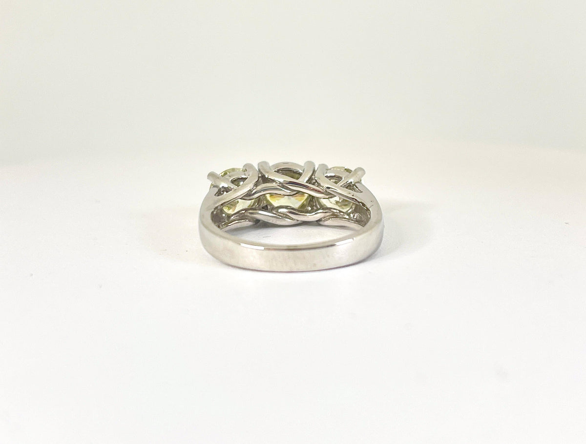 PRICE TO SELL- NO OFFER, 3.76 CtsNatural Diamond White Gold Mini Band Ring 14K