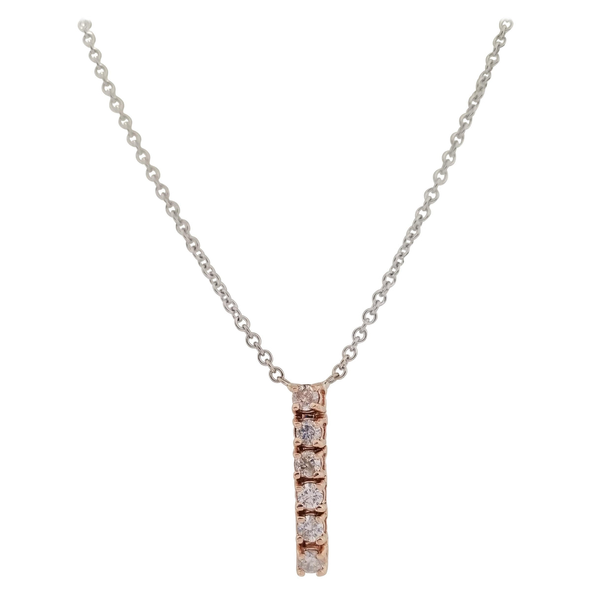 WHOLESALE PRICED, 0.45 Carats Drop Diamond Pendant 14K Rose Gold Necklace