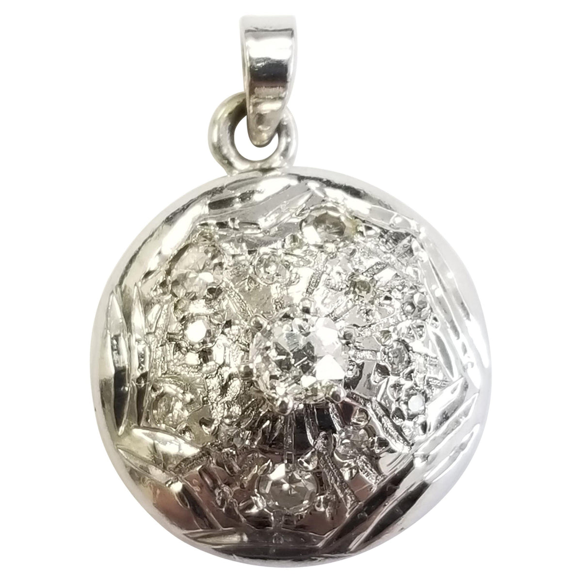 MANUFACTURER PRICING, 0.50 Carat Round Shape Old Mine Cut Diamond Pendant