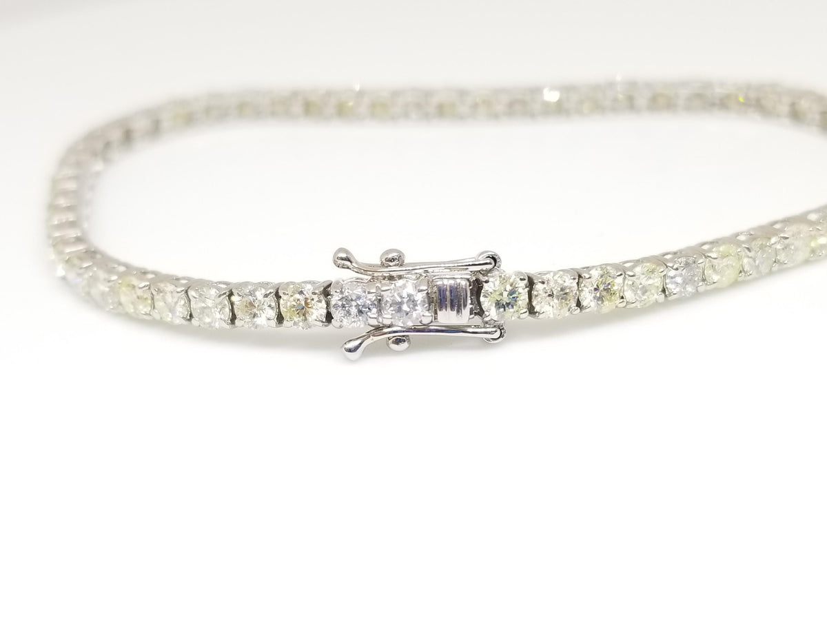 3.50 Carat Round Natural Diamond Tennis Bracelet 14K White Gold