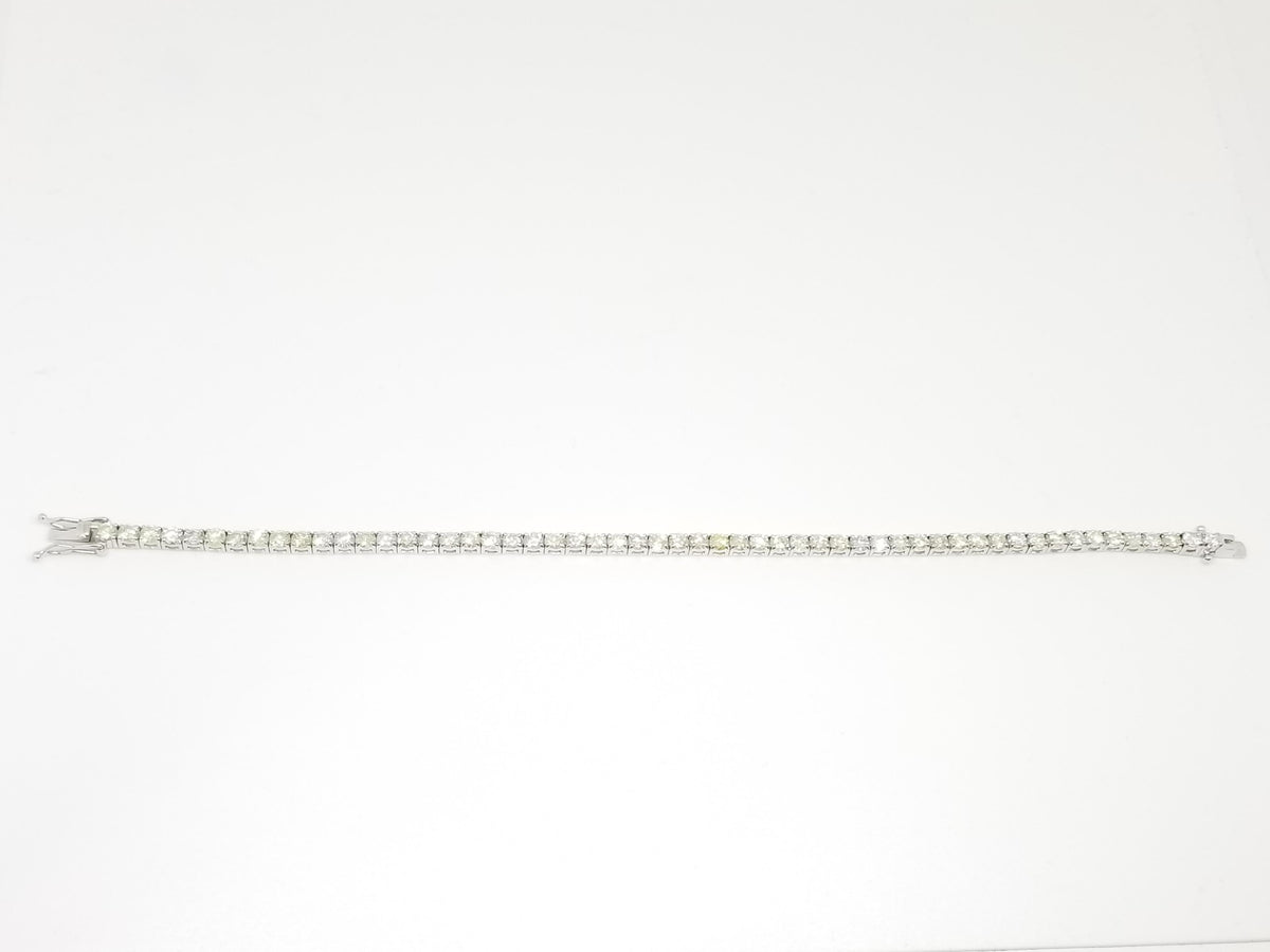 3.50 Carat Round Natural Diamond Tennis Bracelet 14K White Gold