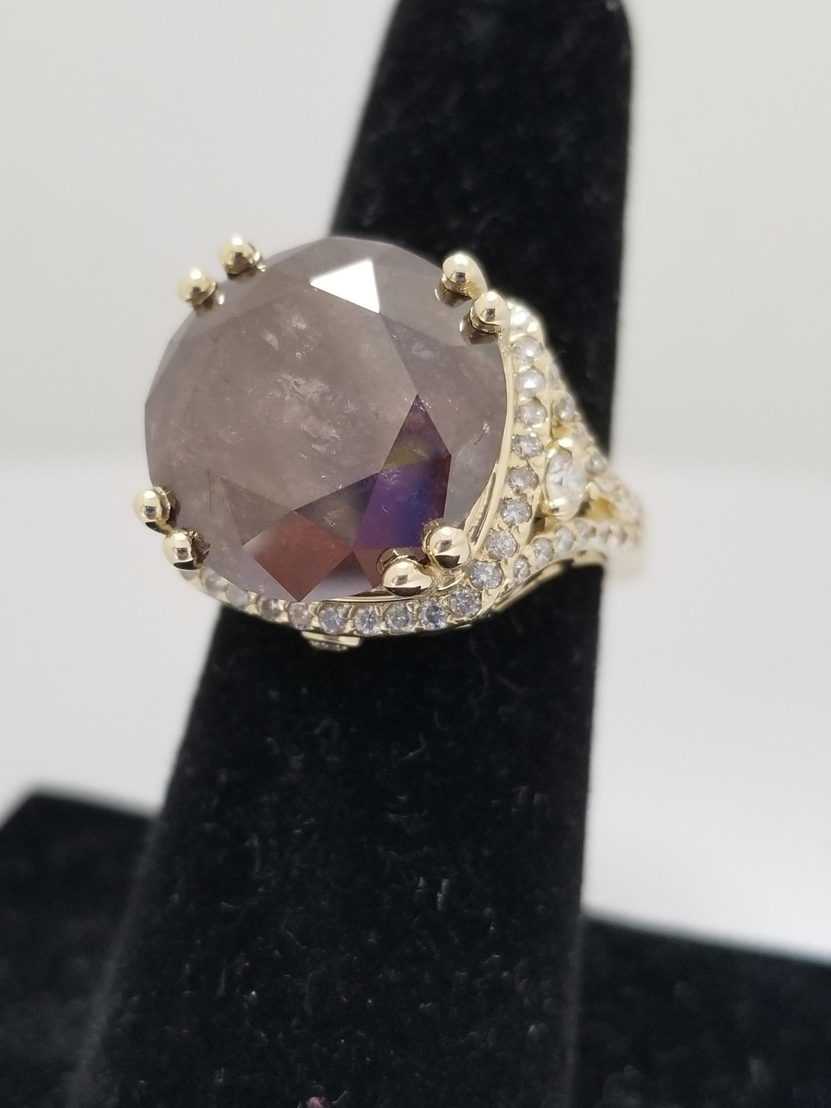 GIA CLEARANCE, 12.57 Cts Natural Fancy Orange Diamond Ring 14K Yellow