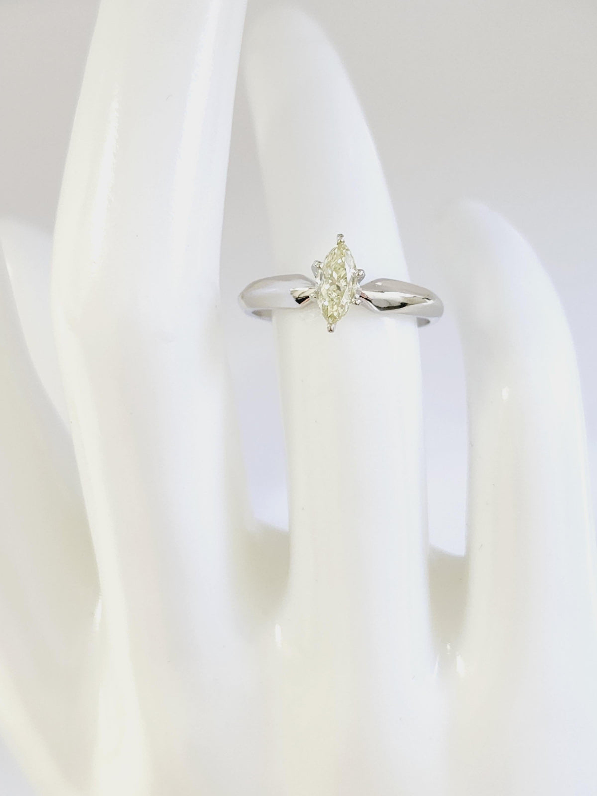GIA CLEARANCE, 0.50 Carat Light Yellow Brilliant Marquise Shape Natural Diamond