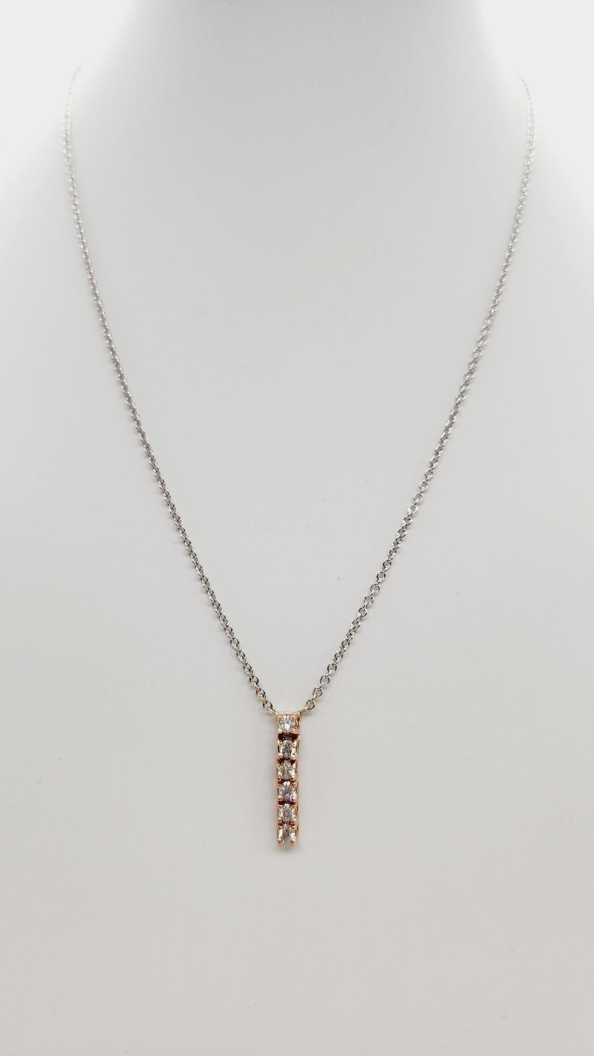 WHOLESALE PRICED, 0.45 Carats Drop Diamond Pendant 14K Rose Gold Necklace