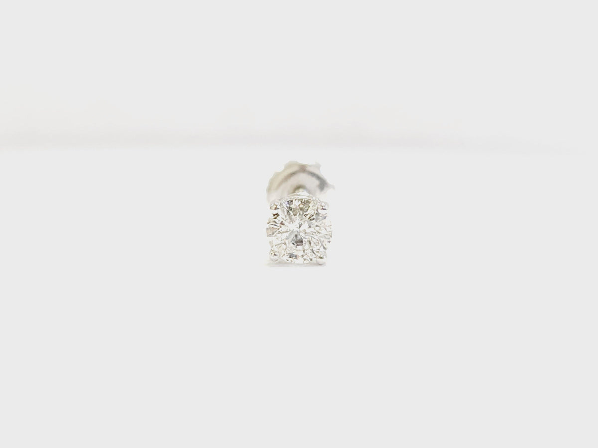 MANUFACTURER PRICING, 0.37 Carat Natural Diamond Round Stud White Gold 14 Karat
