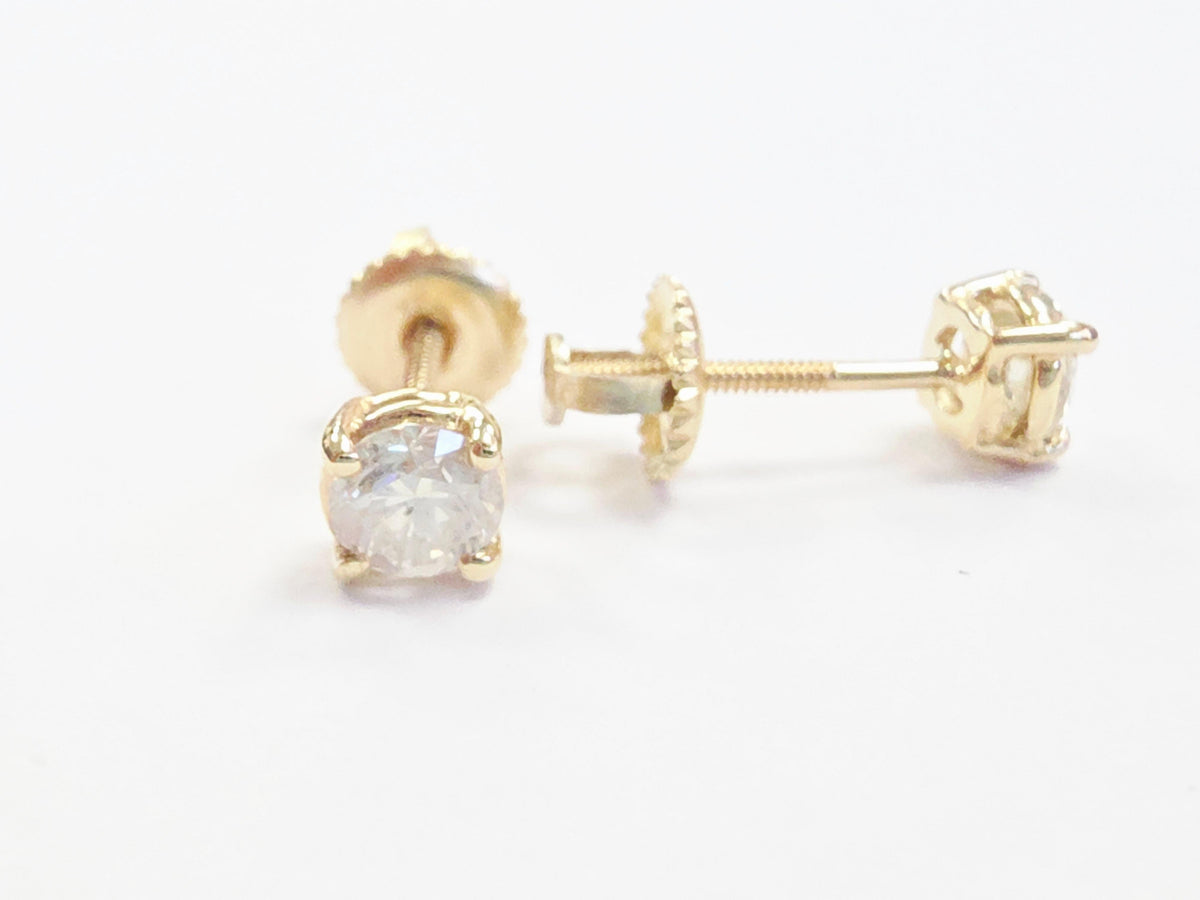PRICED WHOLESALE, 0.60ct Round Diamond Stud Earrings in 14K Yellow Gold