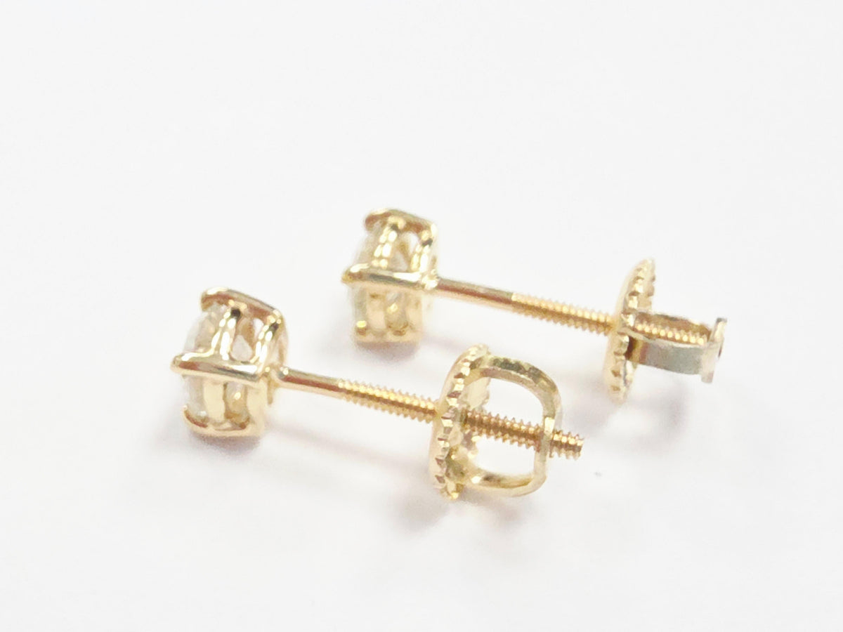 PRICED WHOLESALE, 0.60ct Round Diamond Stud Earrings in 14K Yellow Gold