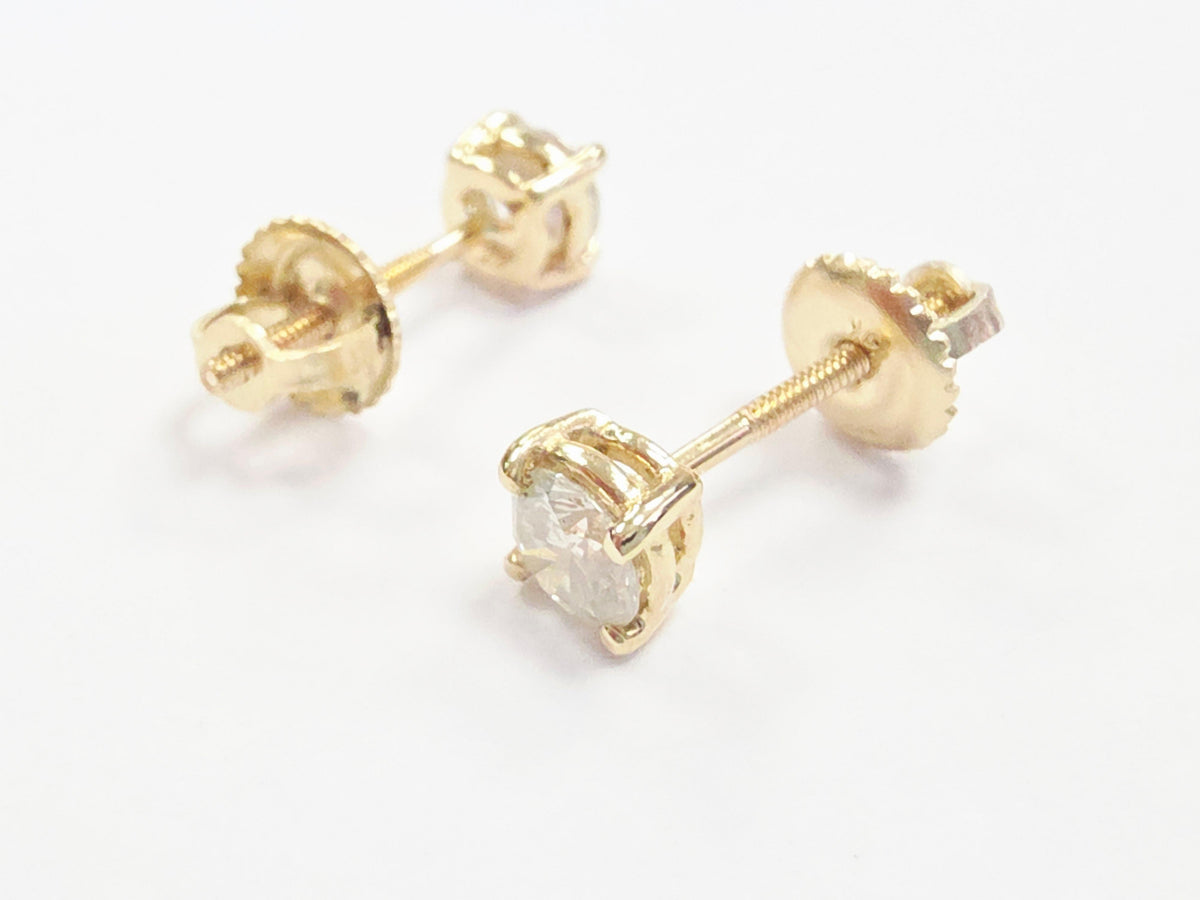 PRICED WHOLESALE, 0.60ct Round Diamond Stud Earrings in 14K Yellow Gold