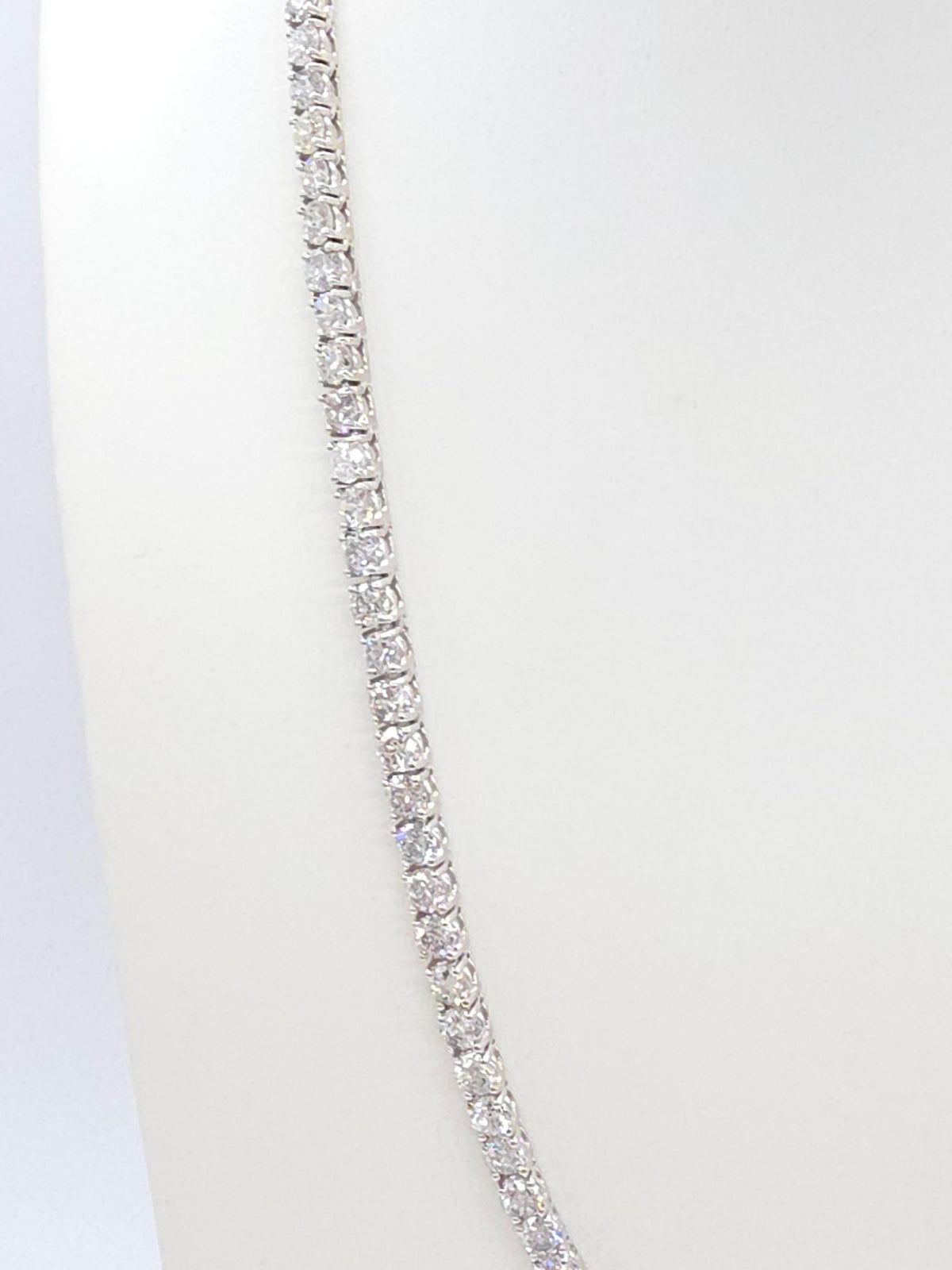 CLEARANCE, 33.25 Cts Round Natural Diamond Tennis Necklace 14K White 20''