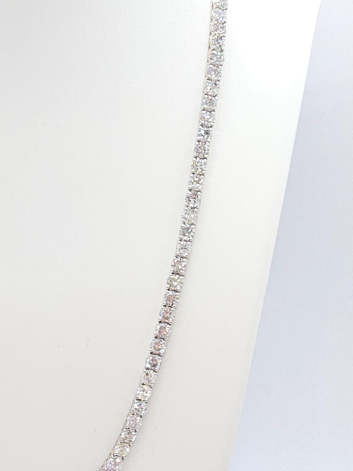 CLEARANCE, 33.25 Cts Round Natural Diamond Tennis Necklace 14K White 20''