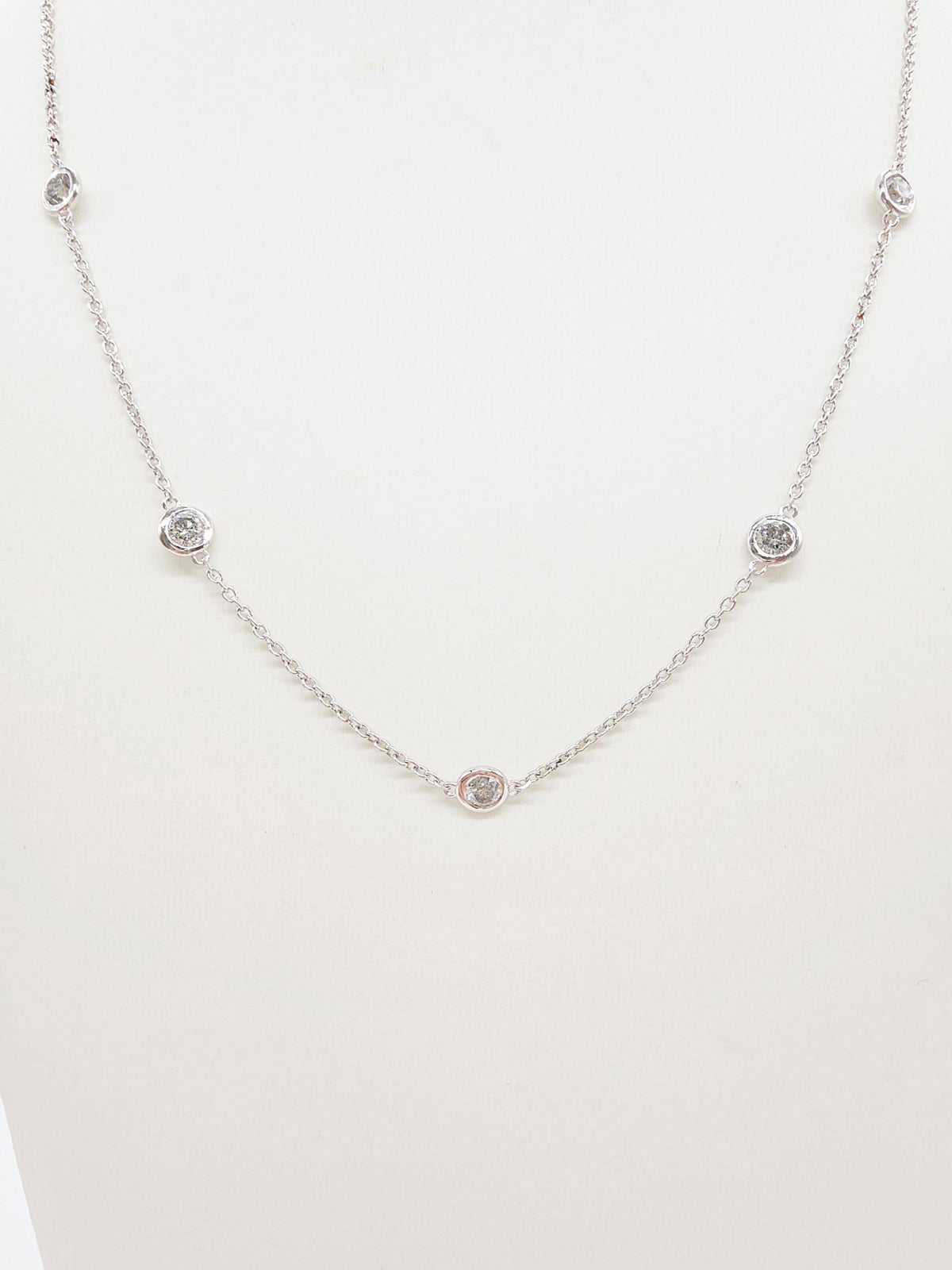 PRICE TO SELL- NO OFFERS, 2.16 cts Natural Diamond 14K White Gold Necklace