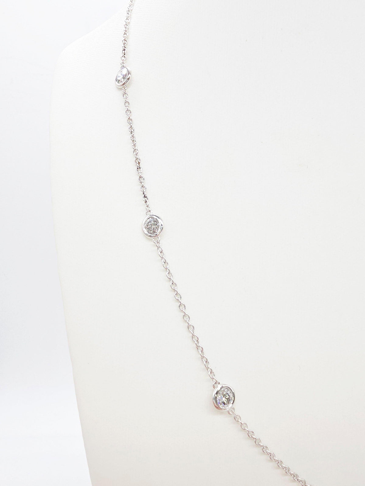 PRICE TO SELL- NO OFFERS, 2.16 cts Natural Diamond 14K White Gold Necklace