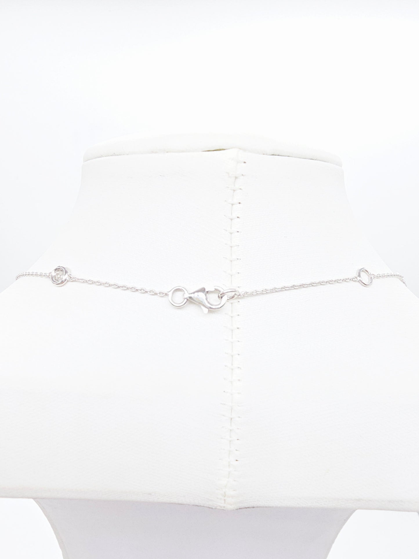 1.01 Carat Nature Diamond By The Yard Necklace 14 Karat White Gold 18''