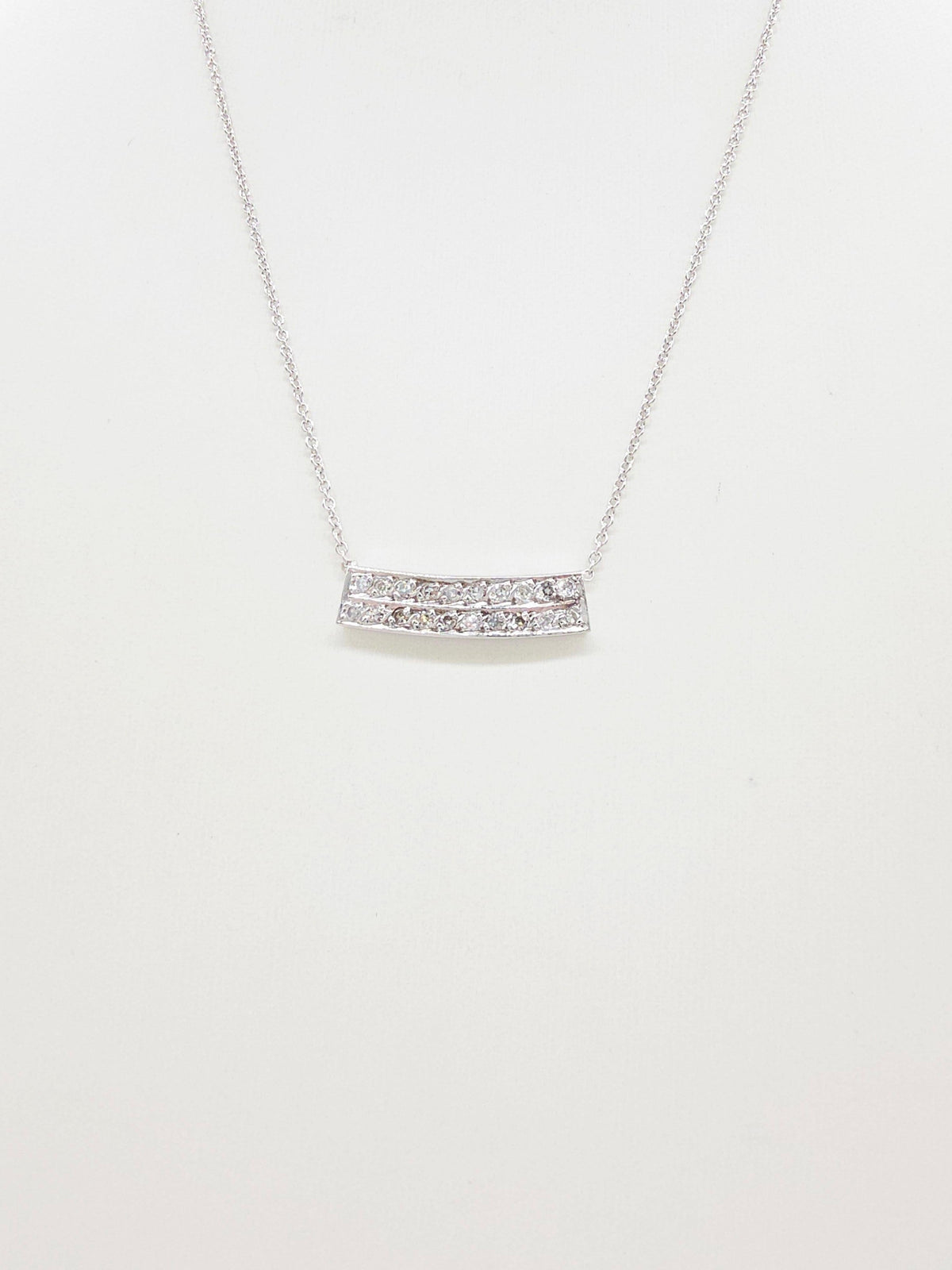 TRADE PRICING, Diamond Bar Necklace in 18K and 14K White Gold, 0.70 Carats
