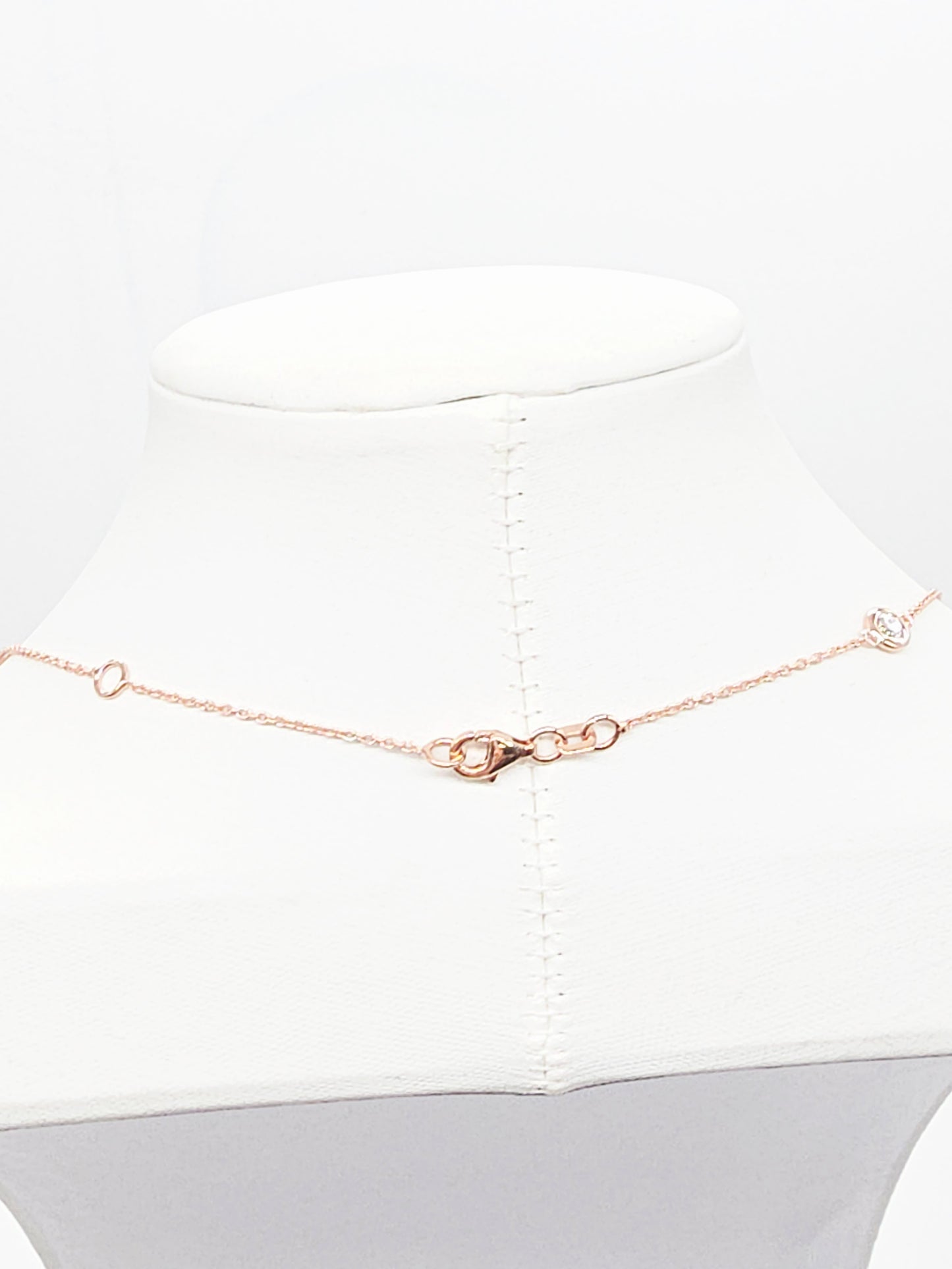 1.48 ct Natural Diamond by the Yard Necklace in 14K Rose Gold