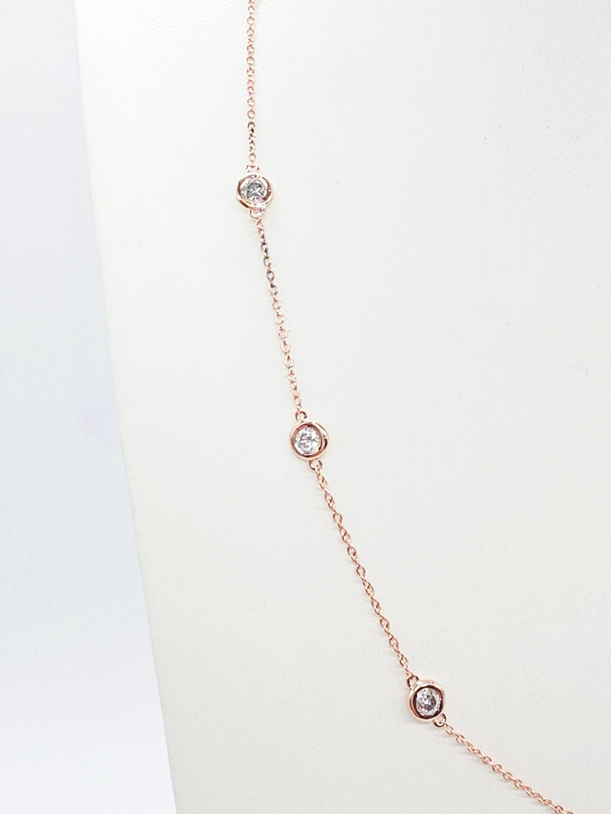 PRICE TO SELL- NO OFFERS, 1.48ct Natural diamonds Necklace in 14K Rose Gold