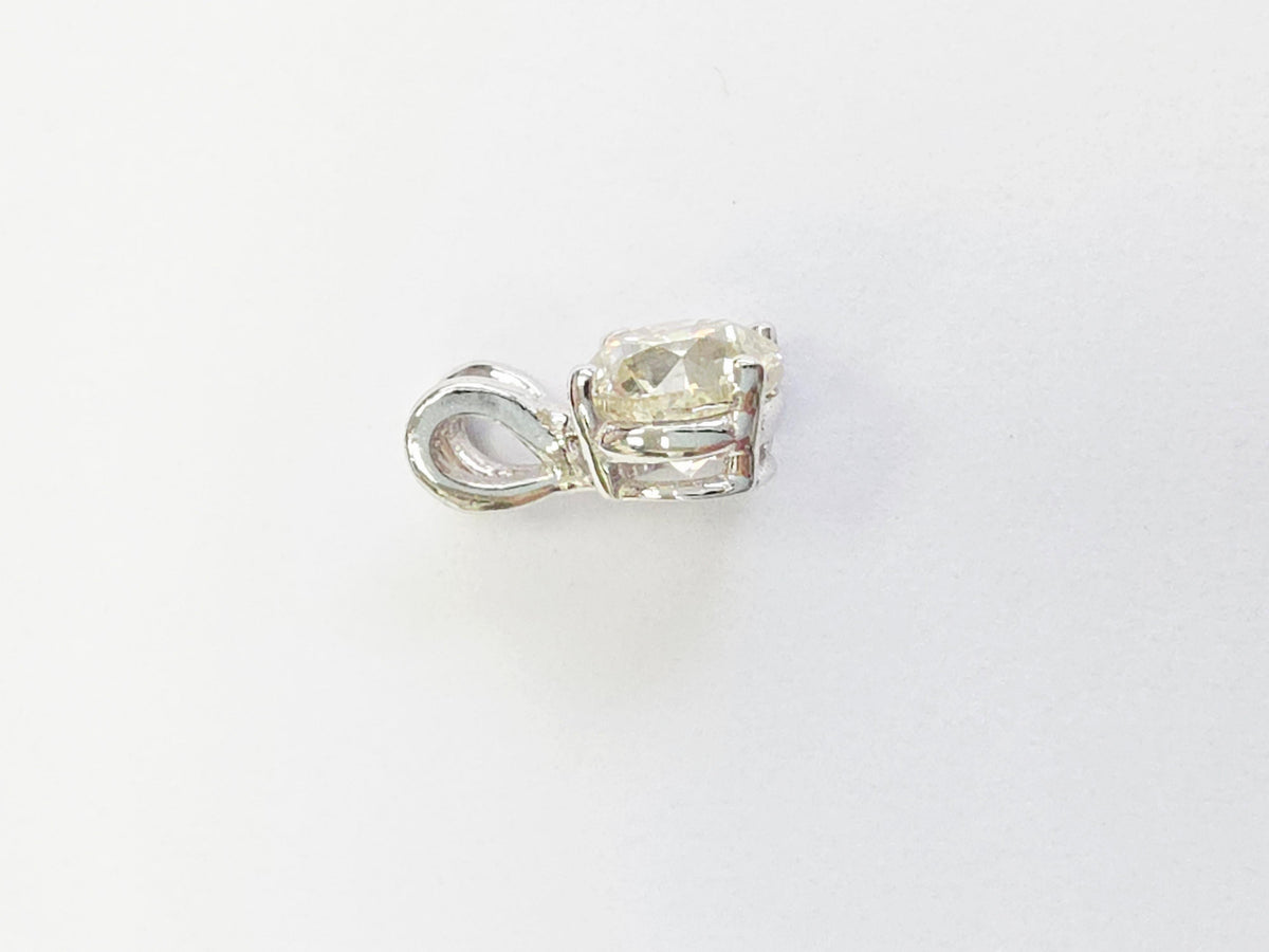 WEEK-LONG BLOWOUT SALE, 0.85 Carat Round Natural Diamond Pendant 14K White