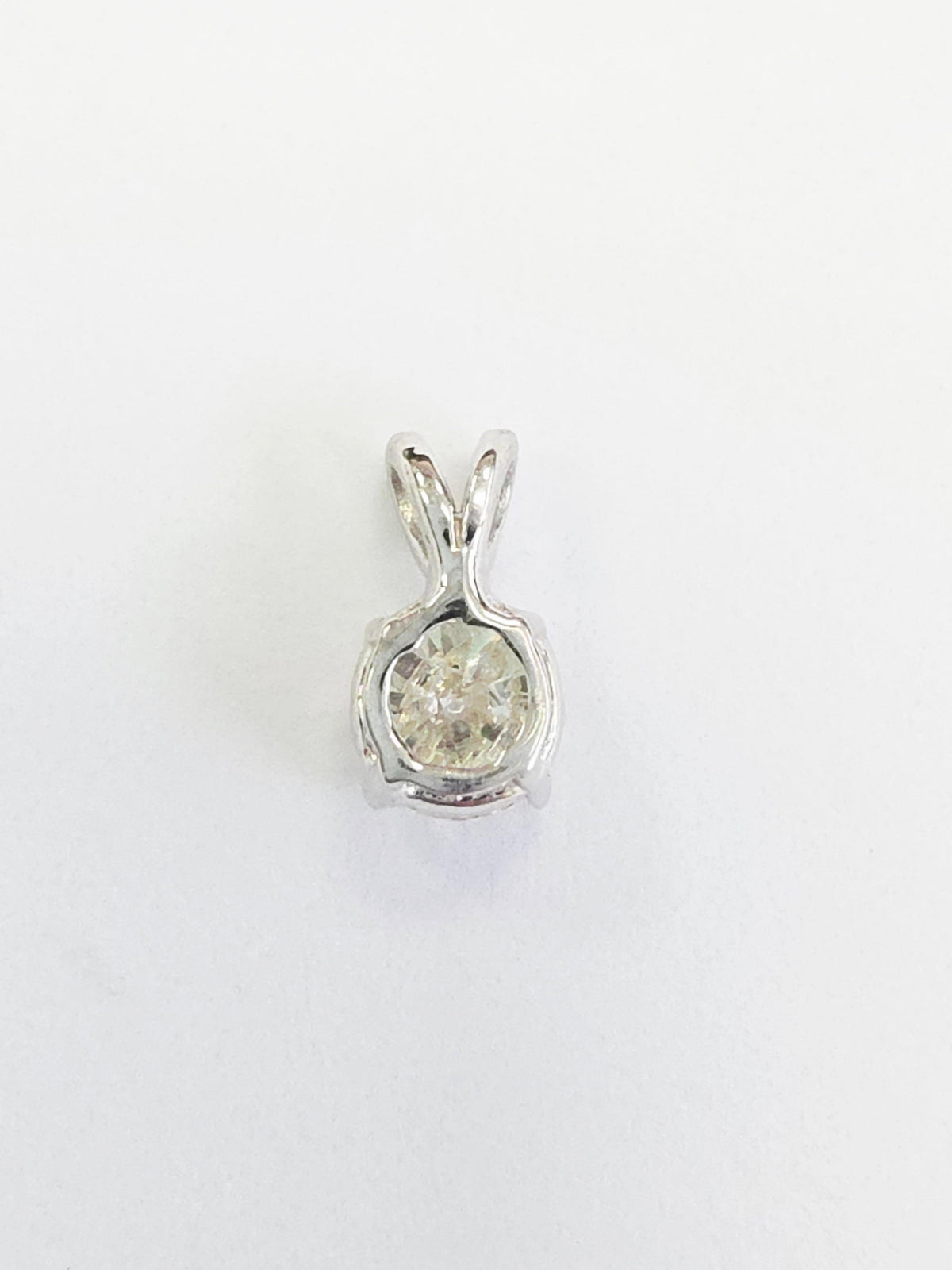 WEEK-LONG BLOWOUT SALE, 0.85 Carat Round Natural Diamond Pendant 14K White