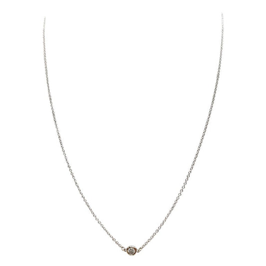 0.13 Carat Natural Diamond by the Yard Necklace 14 Karat White Gold 18''
