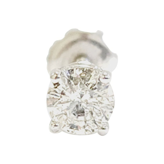 0.37 Carat Natural Diamond Round Stud White Gold 14 Karat