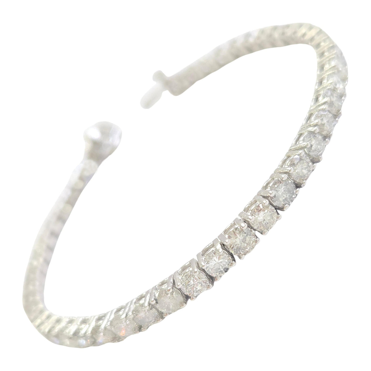 FLASH SALE, 9.03 Carat Natural Diamond Tennis Bracelet 14K White Gold