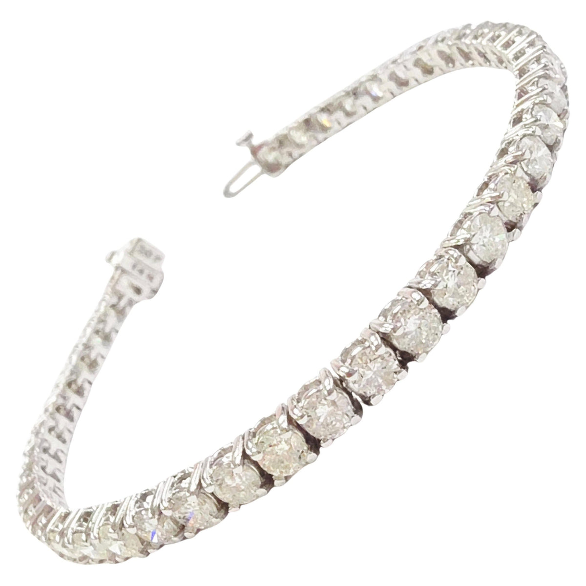 PRICED WHOLESALE, 8.10 ct Natural Diamond Tennis Bracelet 14k White gold 7"