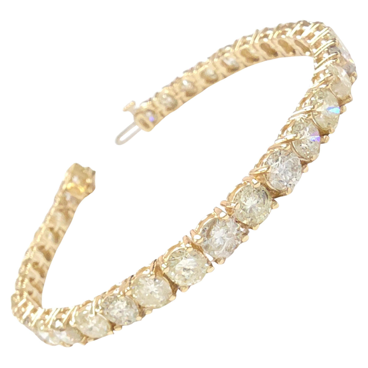 MONTH LONG SALE, 17.12 Carat Natural Diamond Tennis Bracelet 14K Yellow Gold