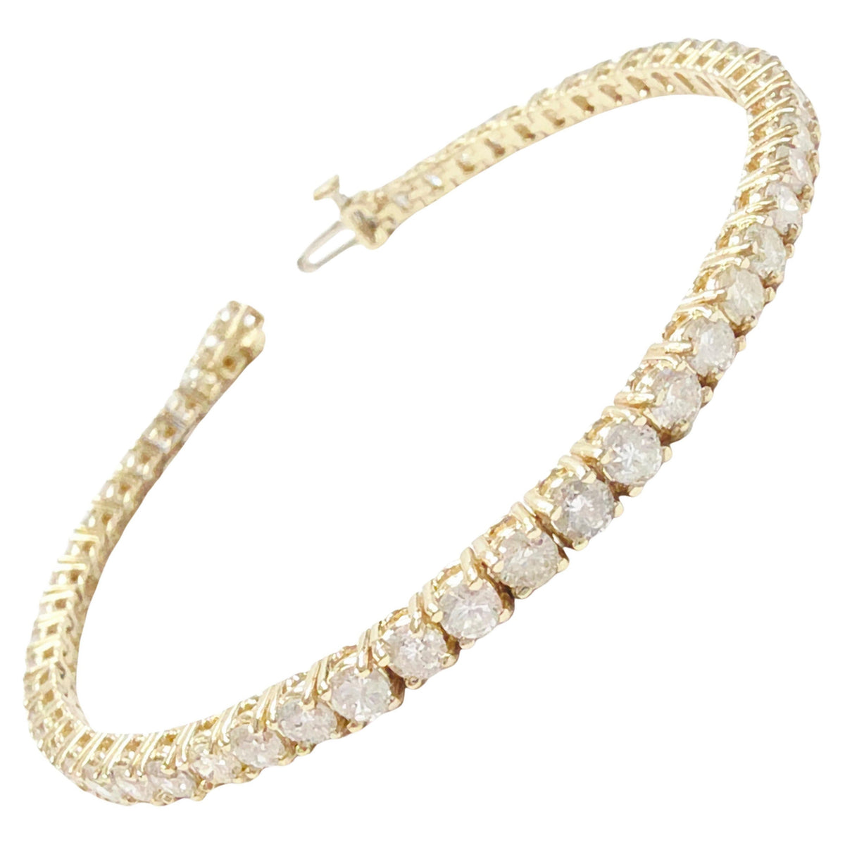WHOLESALE VALUE, 6.04 Carat Natural Diamond Tennis Bracelet 14K Yellow Gold