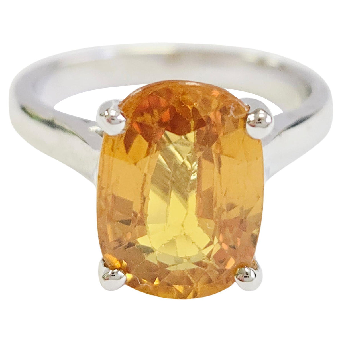 PRICE TO SELL- NO OFFERS, 5.22ct Oval Yellow Sapphire Ring in 14K White Gold