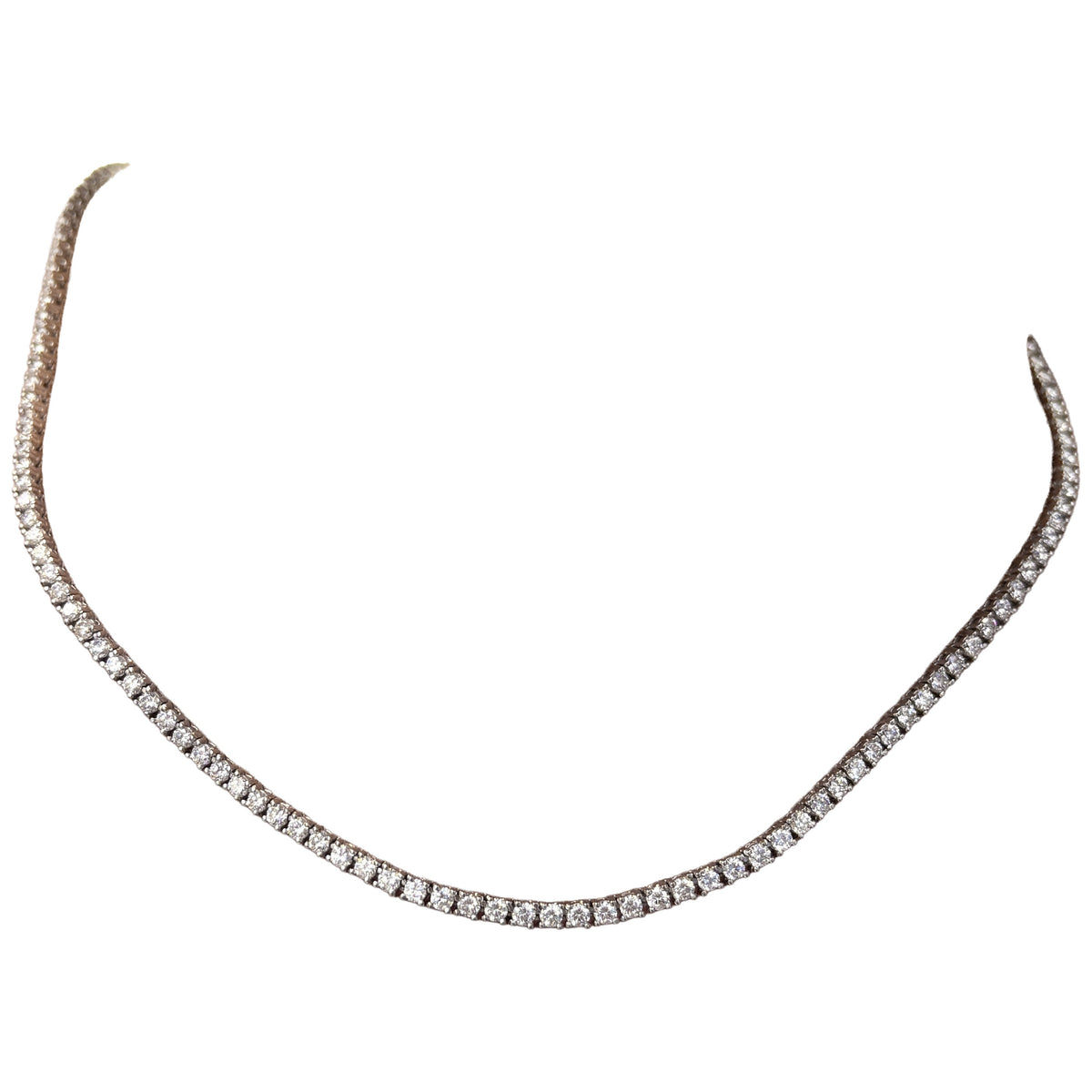 MONTH-LONG BLOWOUT SALE, 10.81 Cts Natural Diamond Necklace 14K White Gold 18''