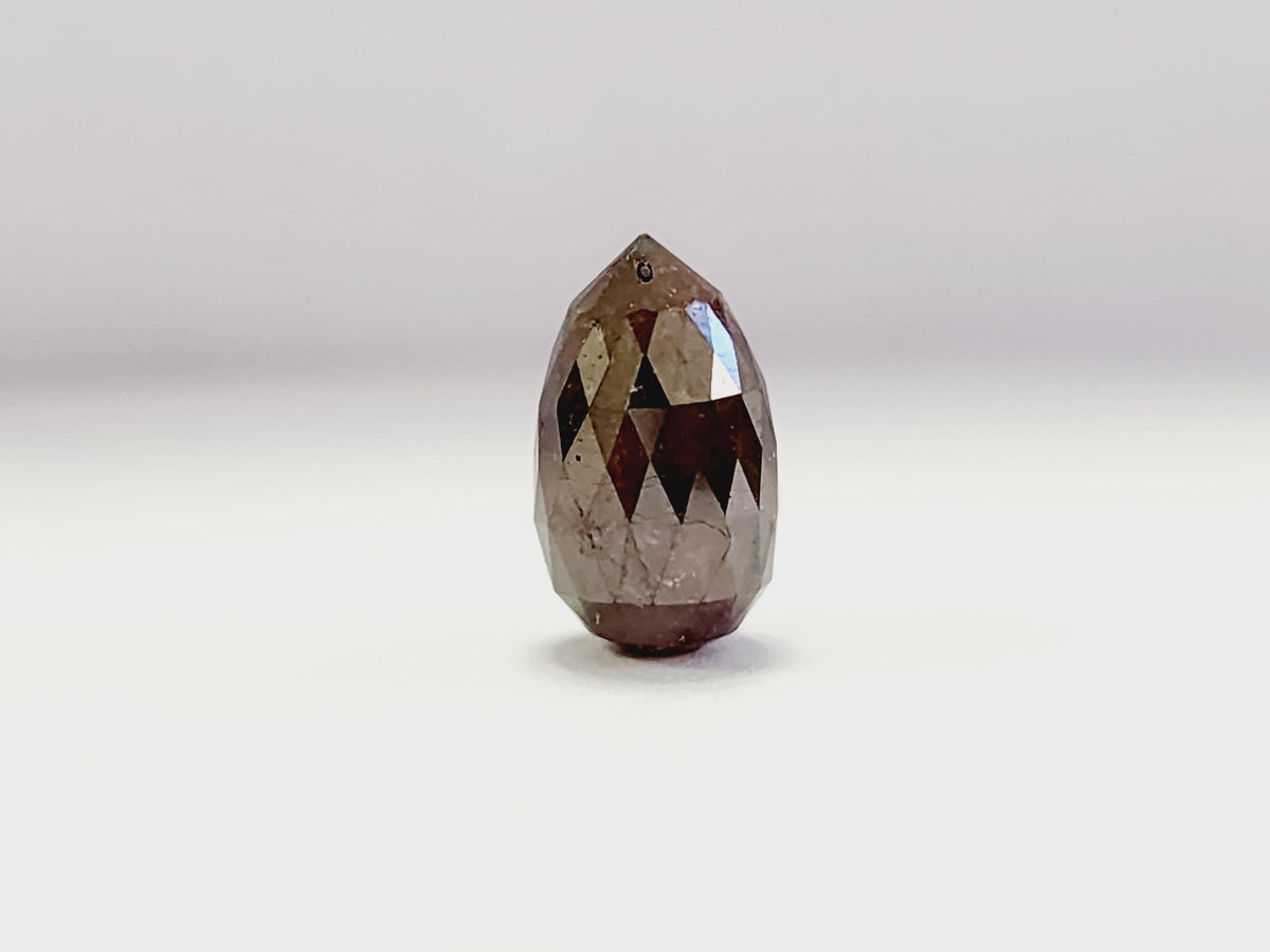 GIA CLEARANCE, 6.49ct Orangy Brown Briolette Natural Diamond