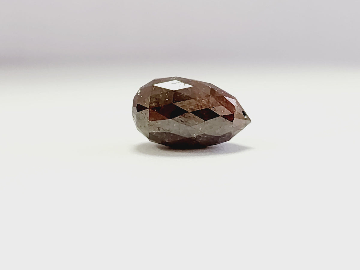 GIA CLEARANCE, 6.49ct Orangy Brown Briolette Natural Diamond