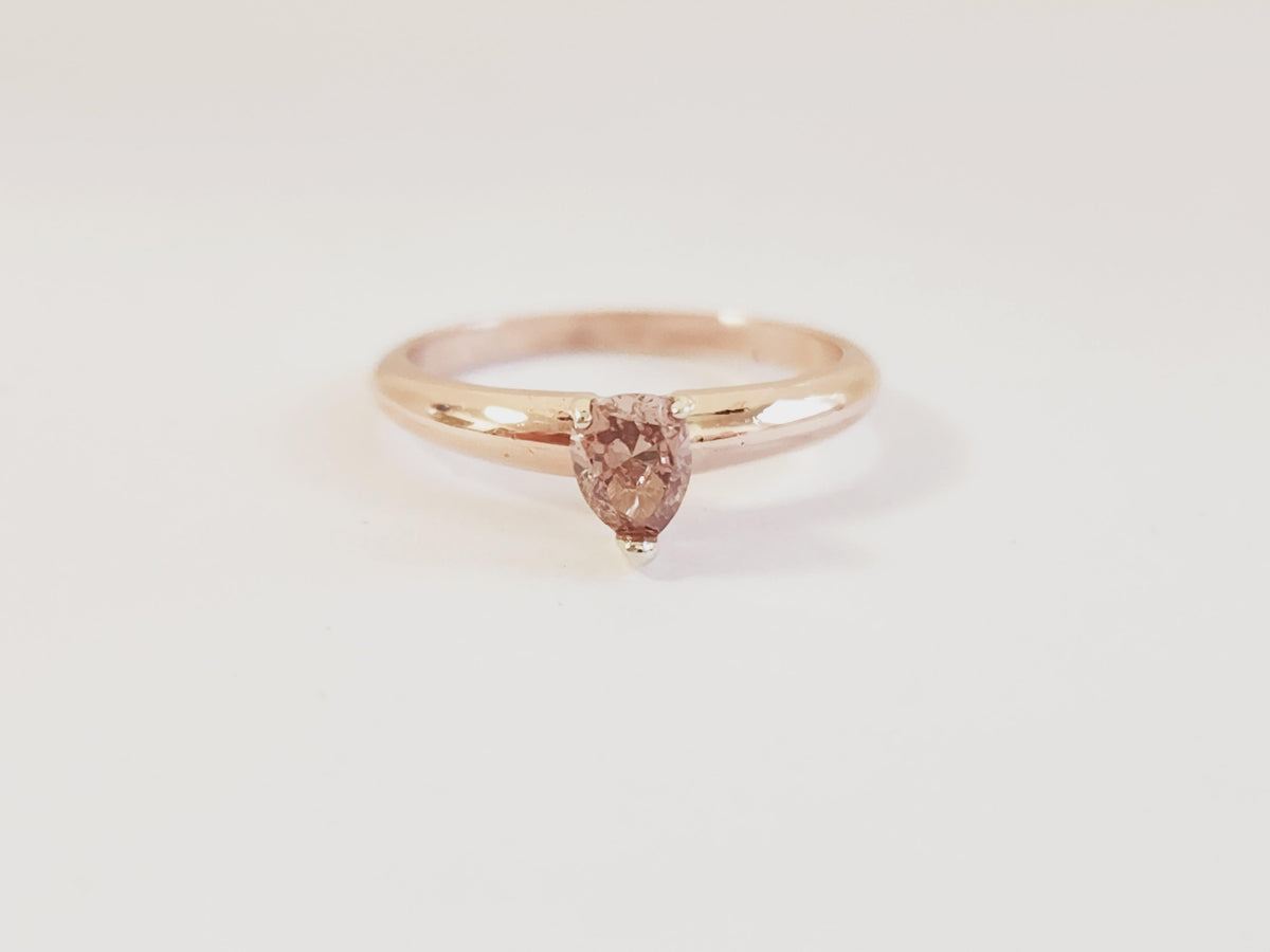PRICE TO SELL- NO OFFERS, 0.30 Ct Natural Fancy Brownish Pink Ring , IGI CERT