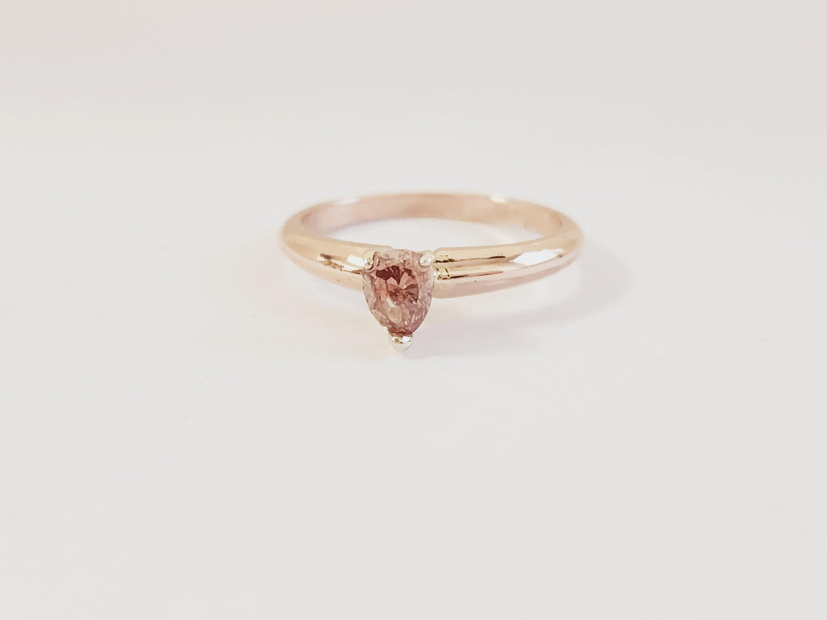 PRICE TO SELL- NO OFFERS, 0.30 Ct Natural Fancy Brownish Pink Ring , IGI CERT