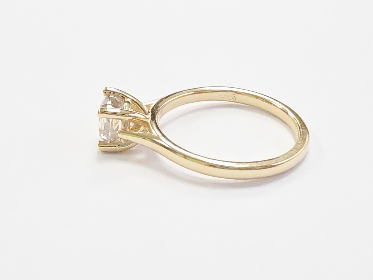 GIA 1.13 Carat Natural Very Light Brown Cushion Diamond 14K Yellow Gold Ring