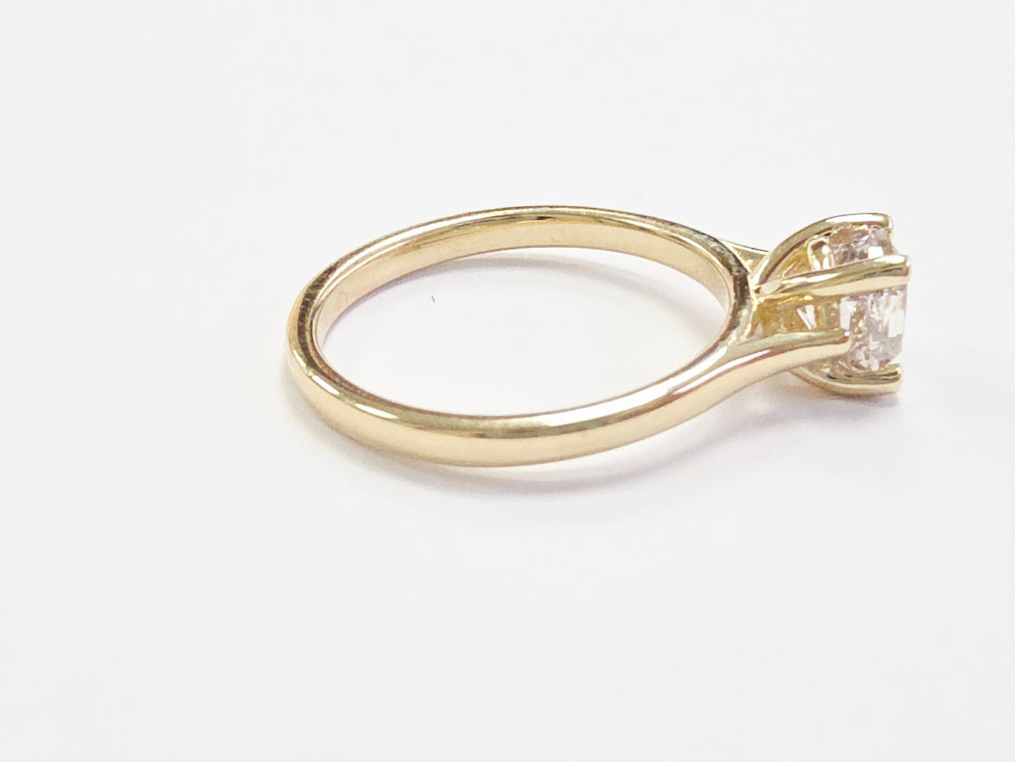 GIA 1.13 Carat Natural Very Light Brown Cushion Diamond 14K Yellow Gold Ring