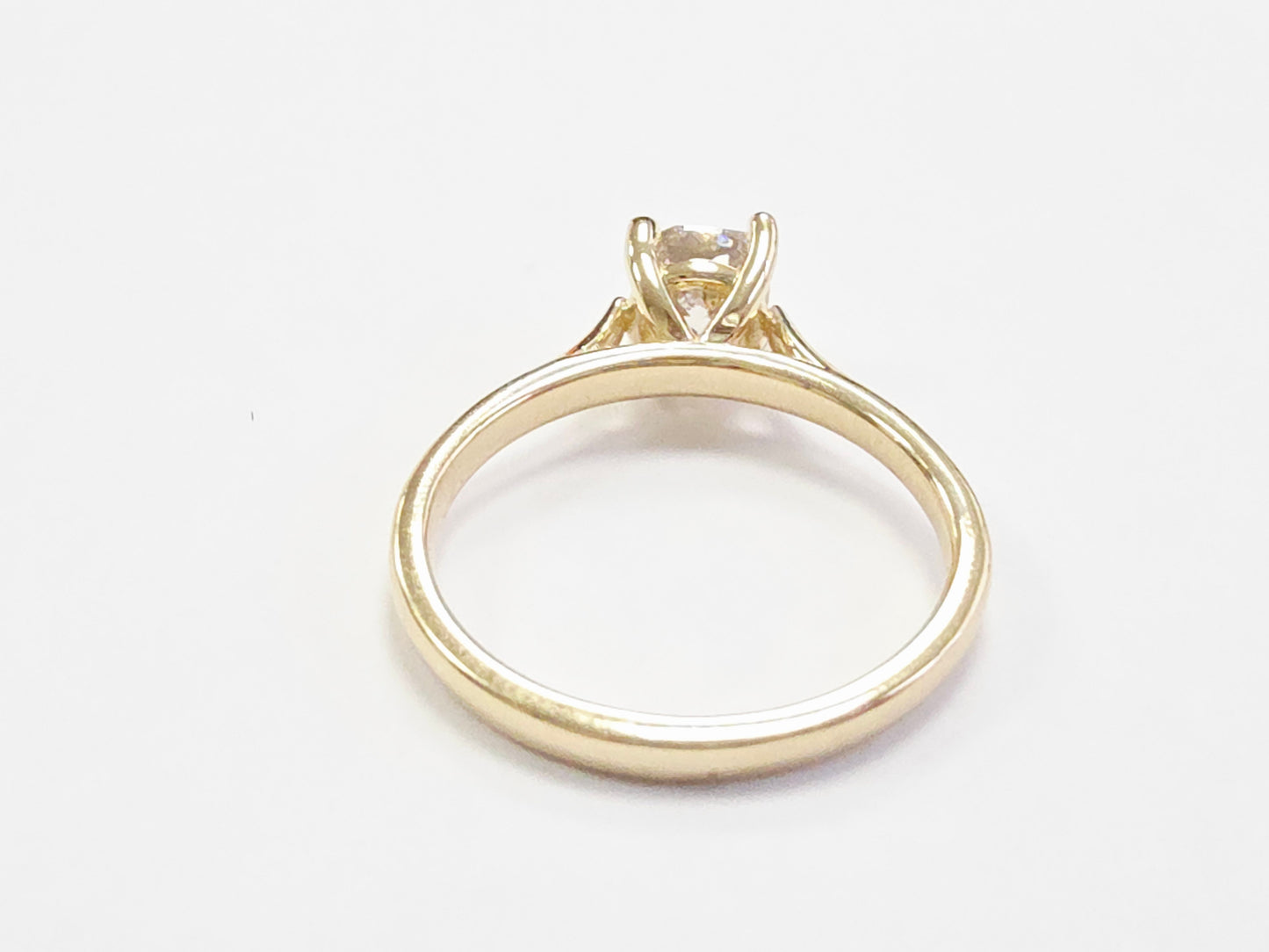 GIA 1.13 Carat Natural Very Light Brown Cushion Diamond 14K Yellow Gold Ring