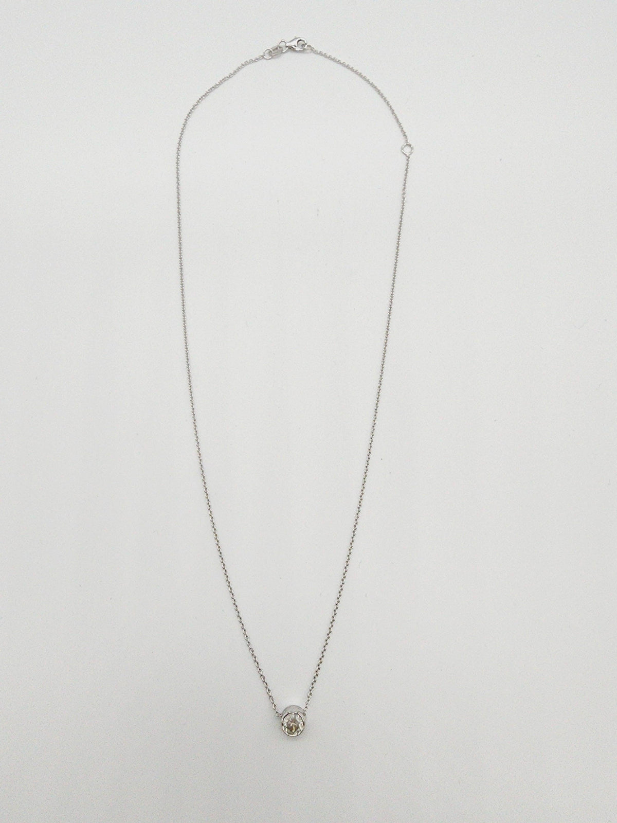 GIA CLOSEOUT, 0.91 Carat Round Light Gray Diamond Pendant 14K White