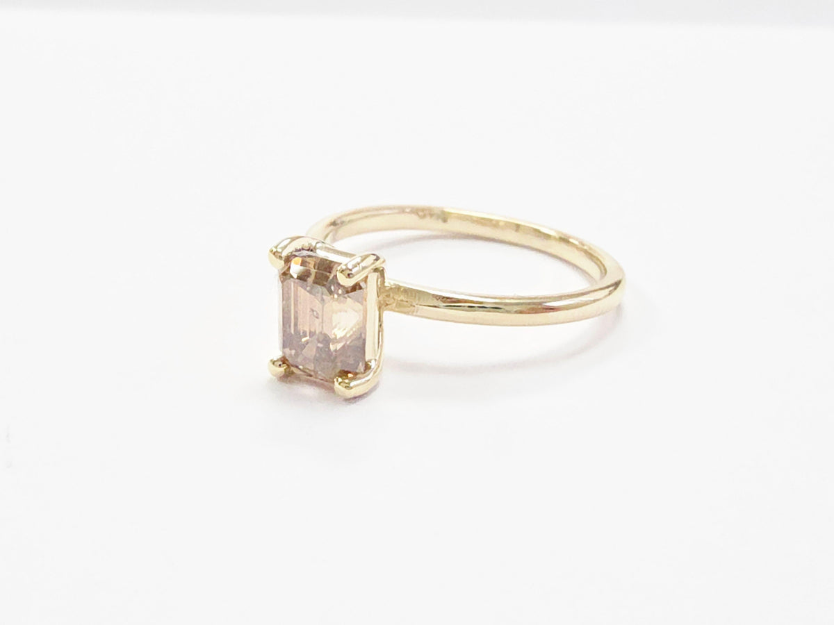 WEEK-LONG BLOWOUT SALE, 1.33 ct Emerald Fancy Yellow-Brown Diamond Ring 14k