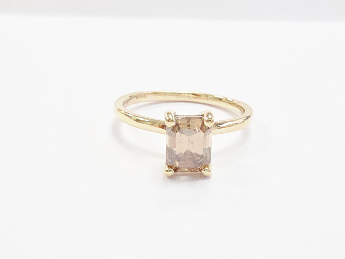 WEEK-LONG BLOWOUT SALE, 1.33 ct Emerald Fancy Yellow-Brown Diamond Ring 14k